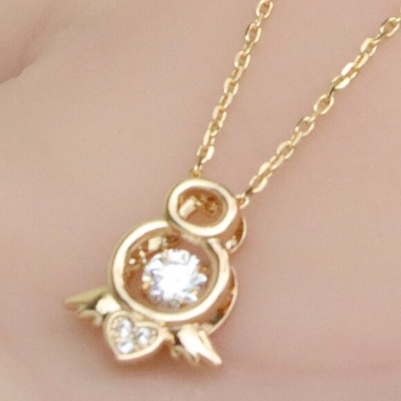 Angel Charm Rose Gold Necklace with Sparkling Centerpiece, XPNL0230 - Picture 1 of 13